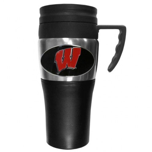Wisconsin Badgers Travel Mug w/Handle
