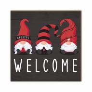 Wisconsin Badgers Welcome Gnomes 10" x 10" Sign
