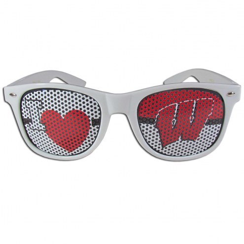 Wisconsin Badgers White I Heart Game Day Shades