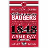 Wisconsin Badgers Established Wood Sign