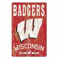 Wisconsin Badgers Slogan Wood Sign