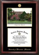 Wisconsin Milwaukee Panthers Gold Embossed Diploma Frame with Campus Images Lithograph