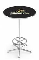 Wright State Raiders Chrome Bar Table with Foot Ring