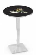 Wright State Raiders Chrome Bar Table with Square Base