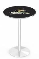 Wright State Raiders Chrome Pub Table with Round Base