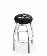 Wright State Raiders Chrome Swivel Bar Stool with Accent Ring