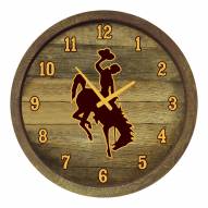 Wyoming Cowboys "Faux" Barrel Top Wall Clock
