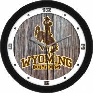 Wyoming Cowboys Weathered Wood Wall Clock
