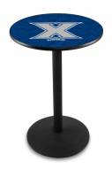 Xavier Musketeers Black Wrinkle Bar Table with Round Base
