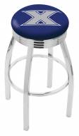 Xavier Musketeers Chrome Swivel Barstool with Ribbed Accent Ring