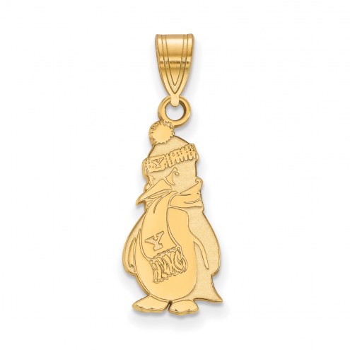 Youngstown State Penguins Sterling Silver Gold Plated Large Pendant