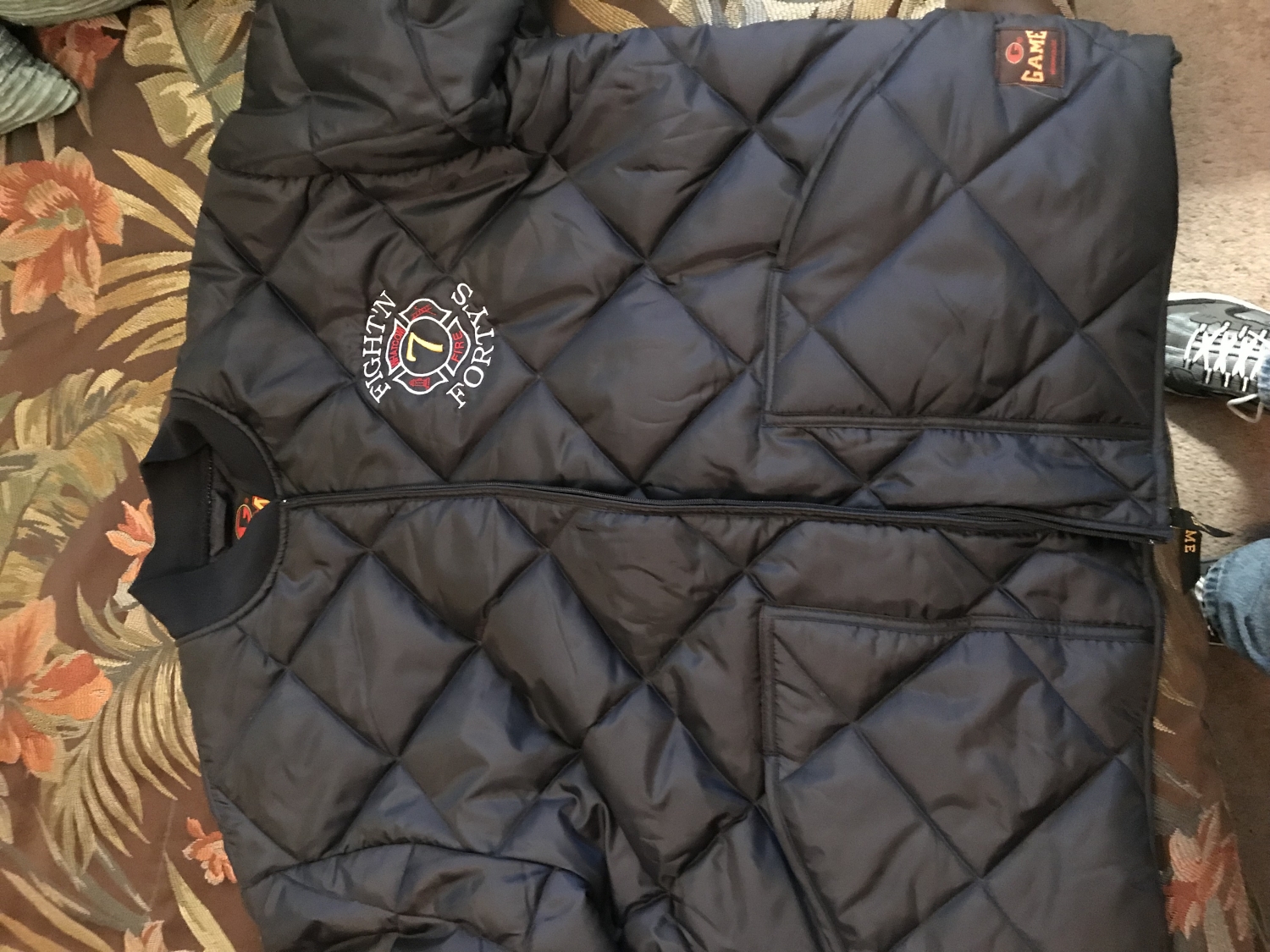 All Sizes 1221-J NEW Game Sportswear The Bravest Quilted Jacket Navy 